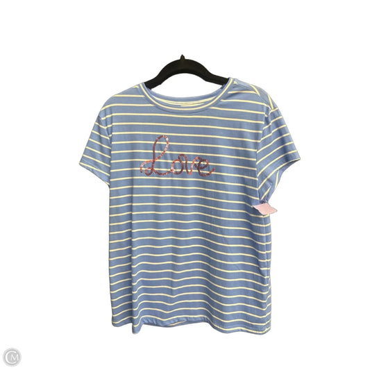 Top Short Sleeve By Emily Daniels In Striped Pattern, Size: M