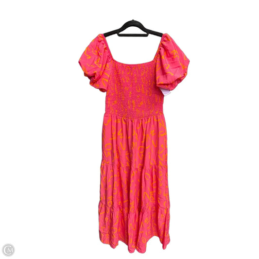 Dress Casual Maxi By Pretty Little Thing In Orange & Pink, Size: M