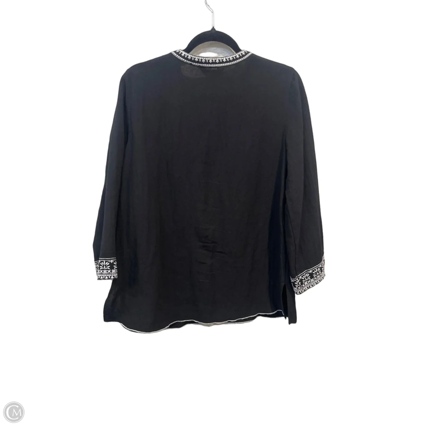 Top Long Sleeve By Multiples In Black, Size: S