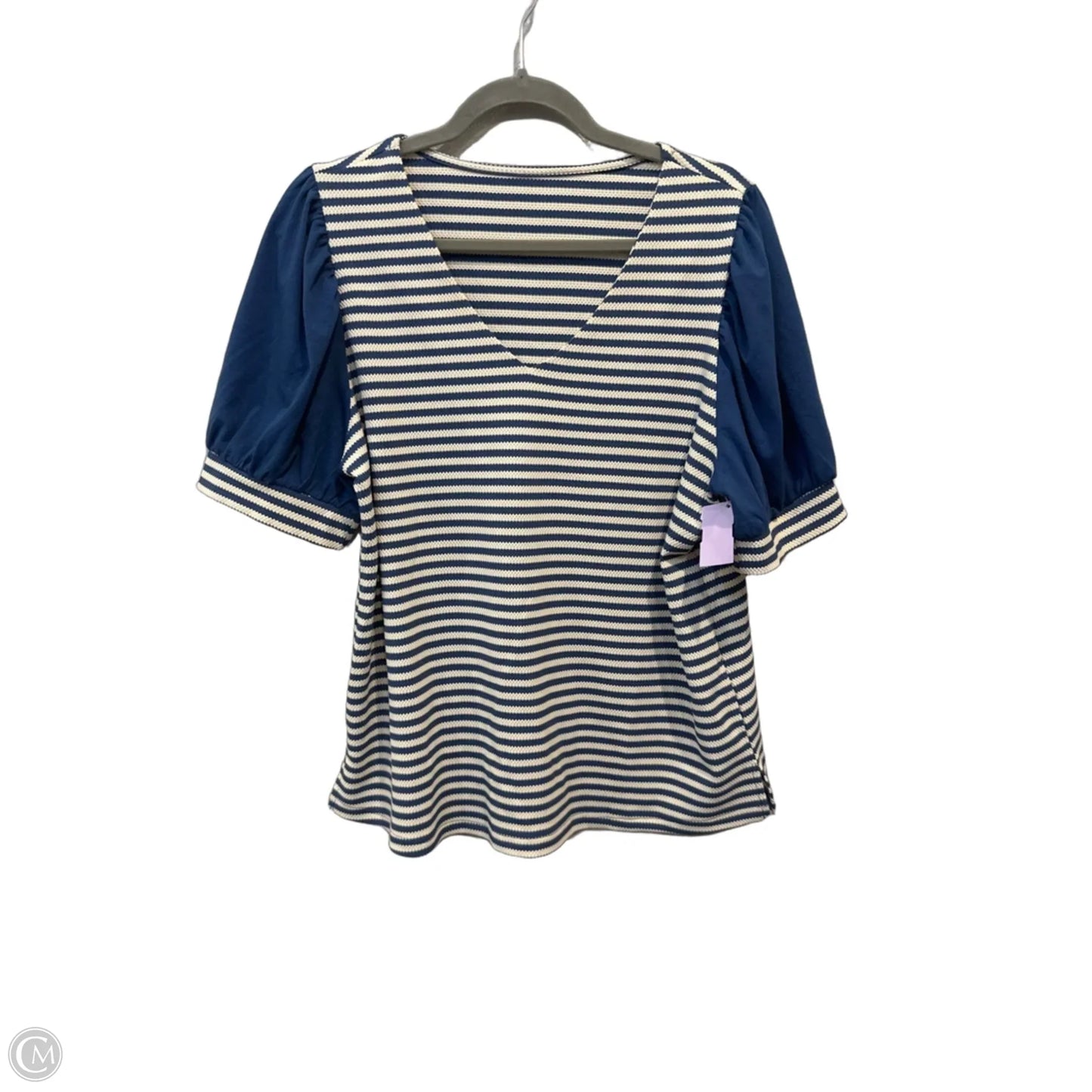 Blouse Short Sleeve By Clothes Mentor In Striped Pattern, Size: M