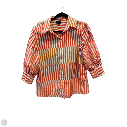 Top 3/4 Sleeve By Who What Wear In Striped Pattern, Size: S