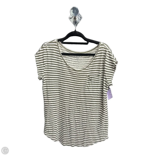 Top Short Sleeve By Loft In Striped Pattern, Size: M
