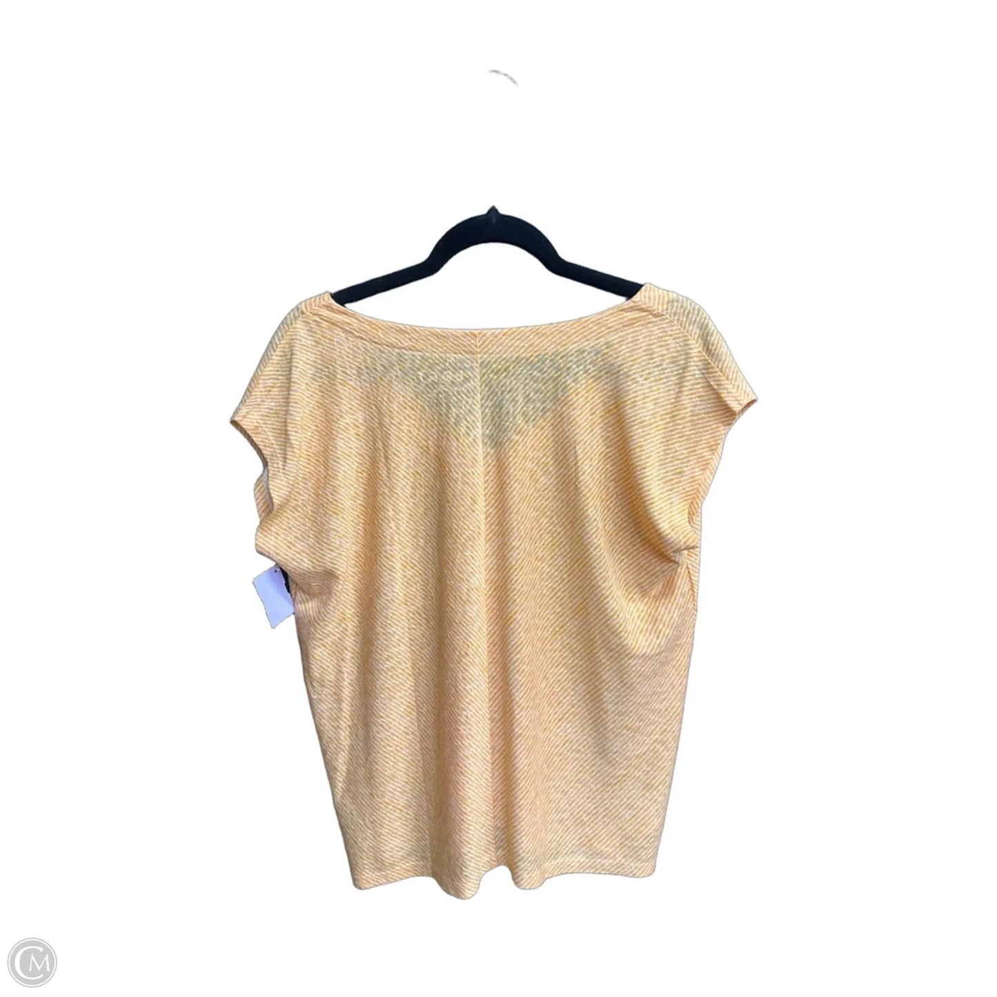 Top Short Sleeve By Loft In Orange & White, Size: M