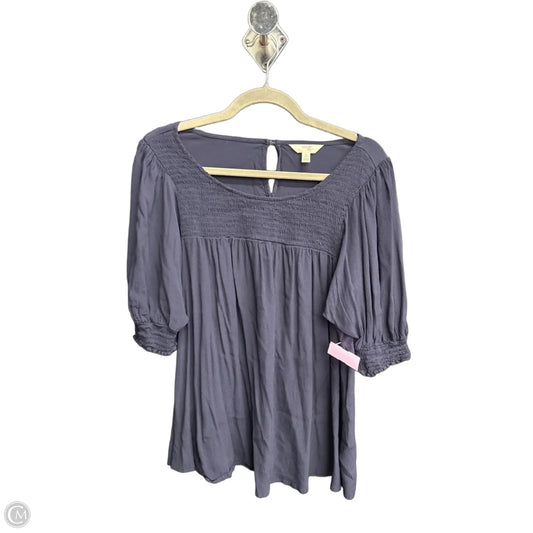 Top Short Sleeve By Terra & Sky In Navy, Size: 1x