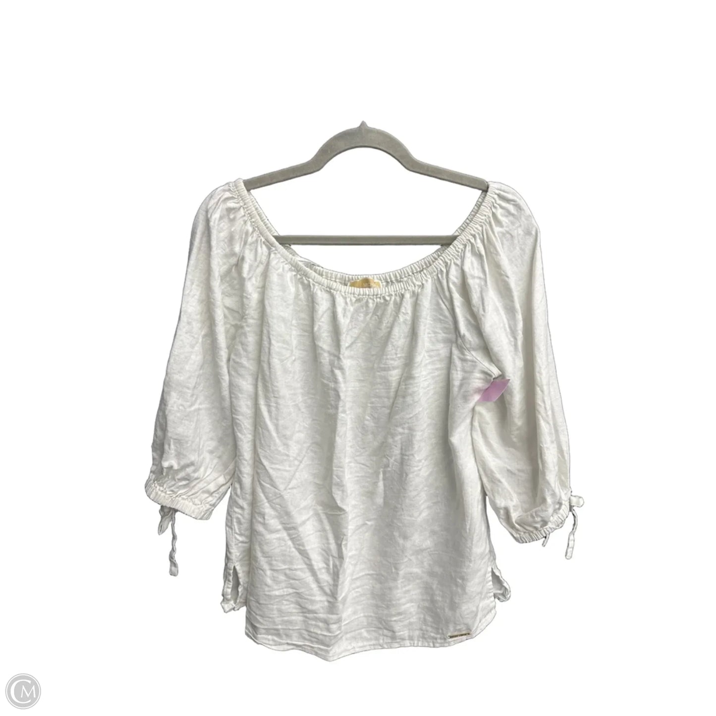 Top 3/4 Sleeve By Michael By Michael Kors In White, Size: L