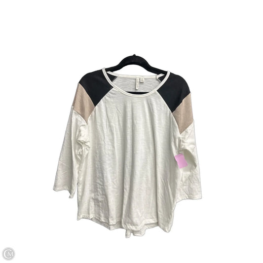 Top Long Sleeve By Cato In Black & White, Size: Xl
