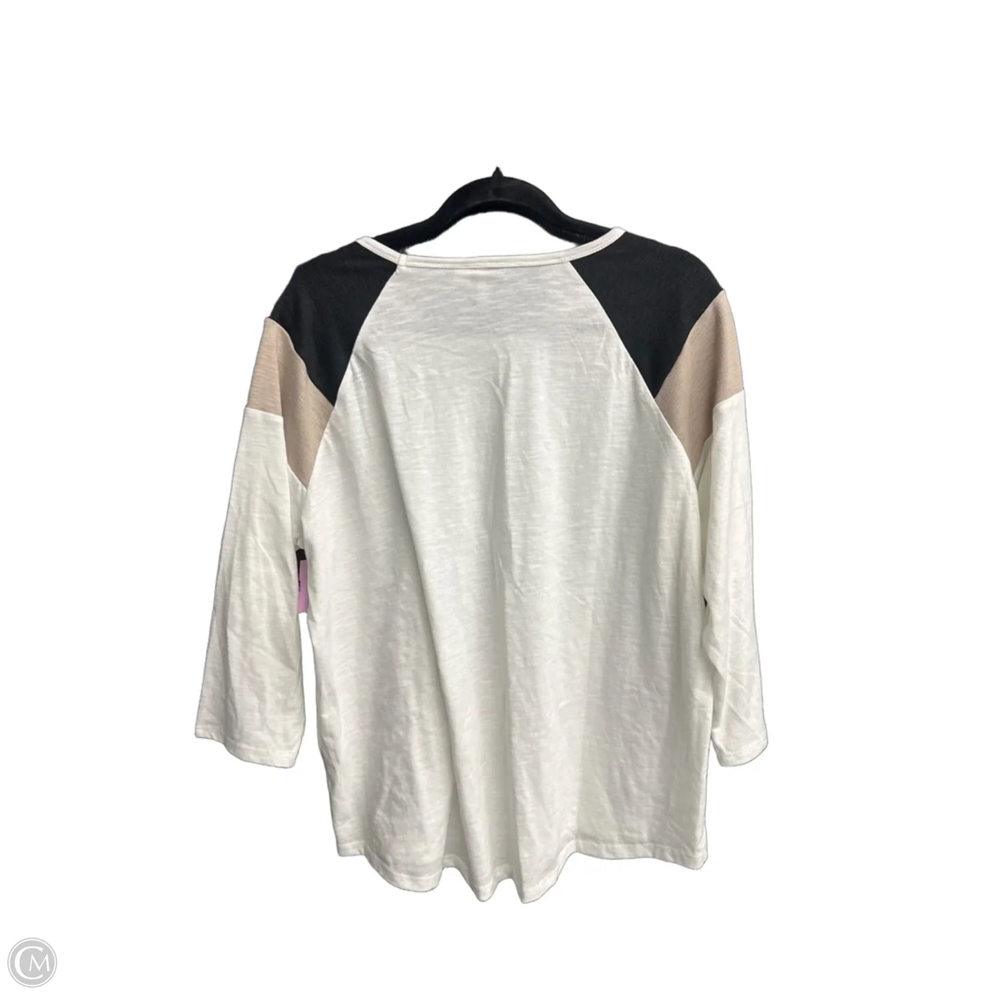 Top Long Sleeve By Cato In Black & White, Size: Xl