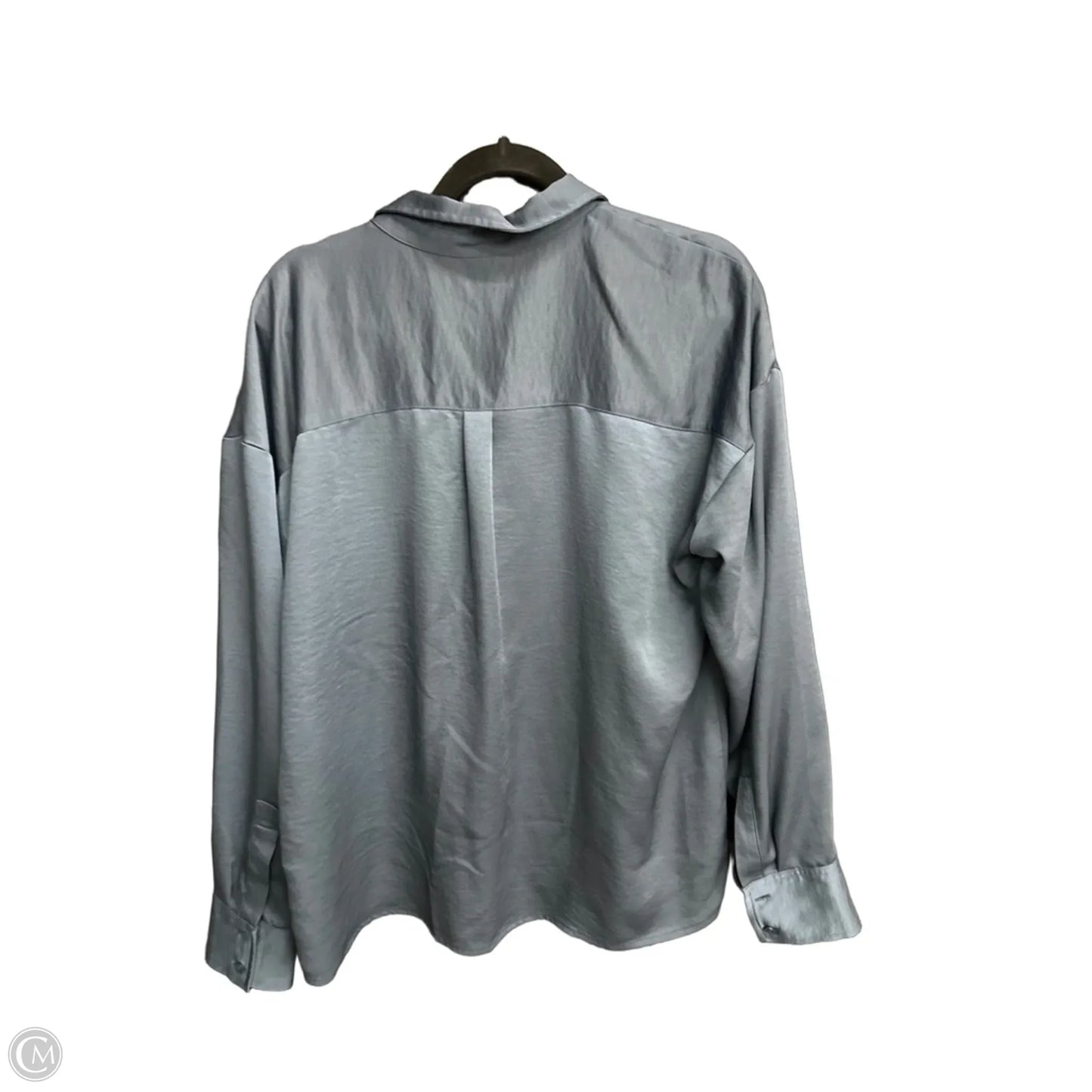 Blouse Long Sleeve By Worthington In Blue, Size: L