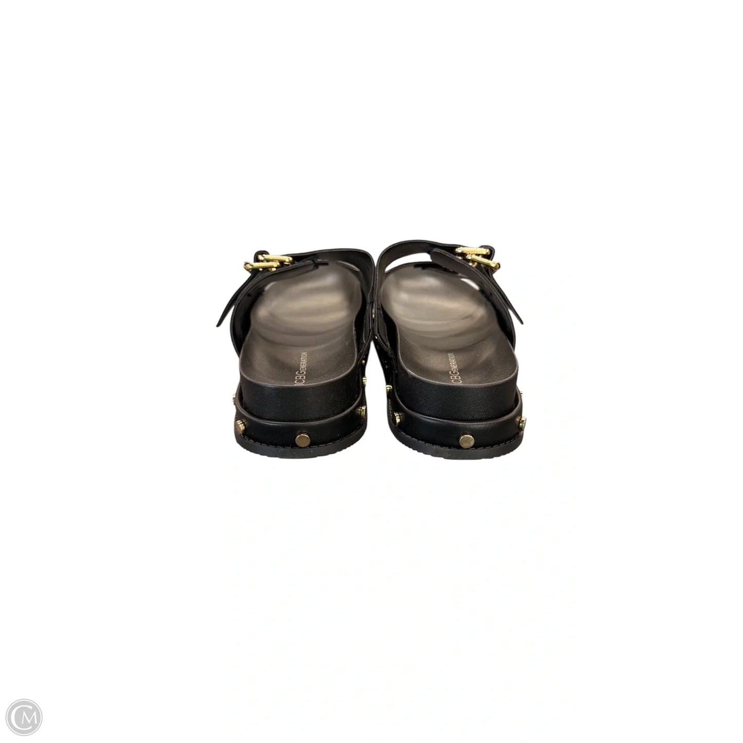 Sandals Flats By Bcbg In Black & Gold, Size: 9