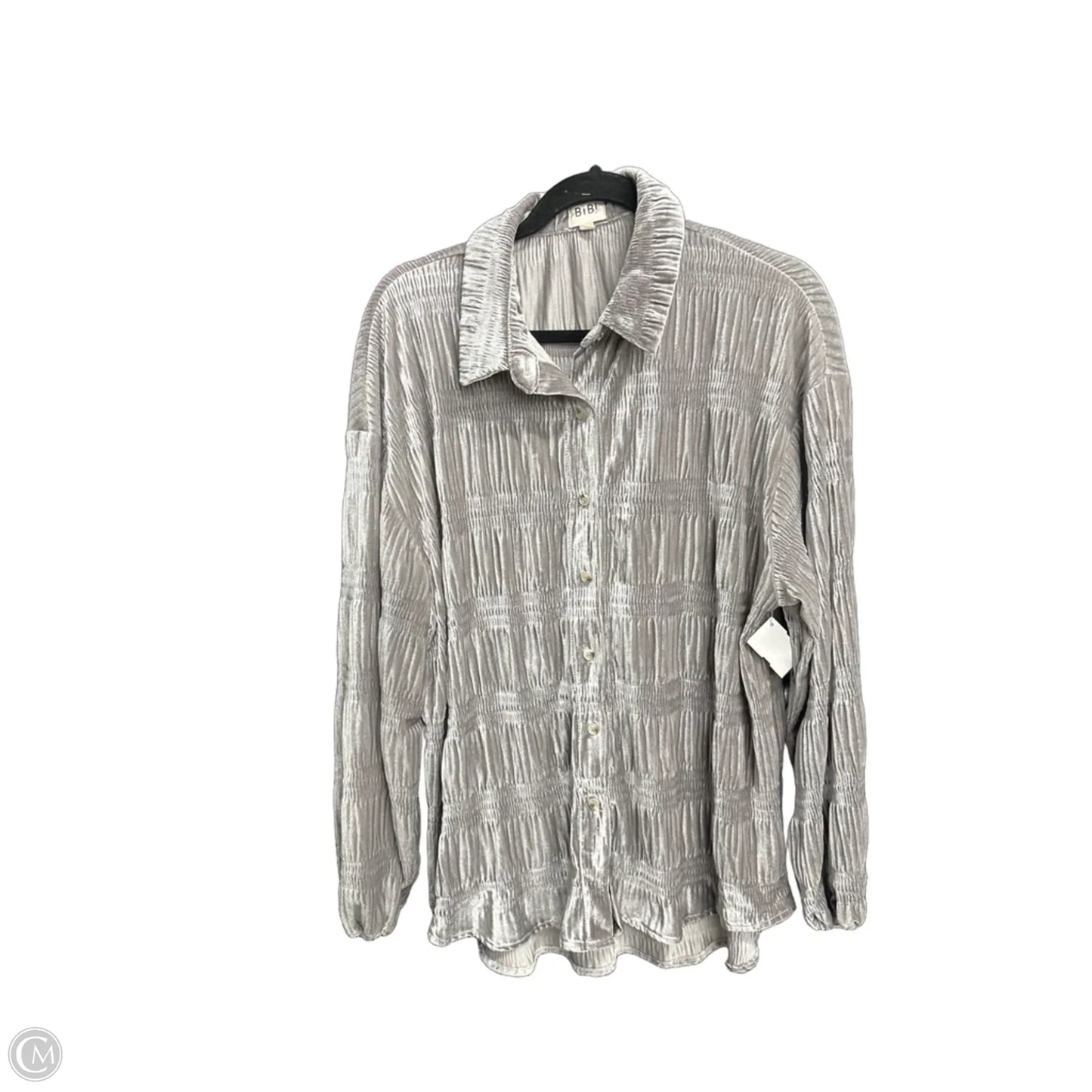 Jacket Shirt By Bibi In Grey, Size: M