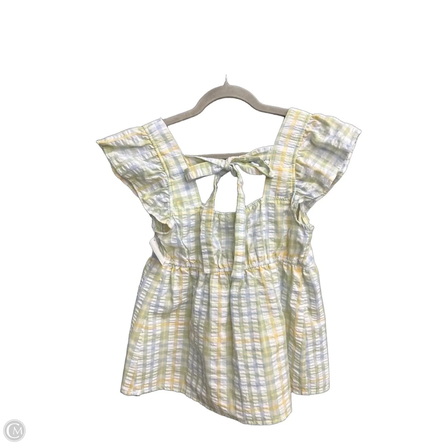 Blouse Sleeveless By E&m In Plaid Pattern, Size: M