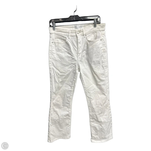 Jeans Cropped By Loft In White Denim, Size: 4