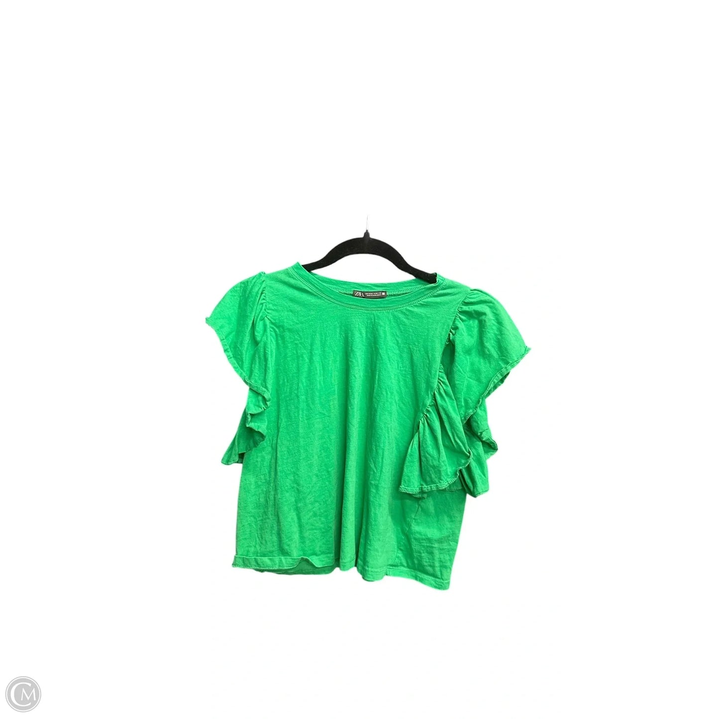 Top Sleeveless By Zara In Green, Size: M