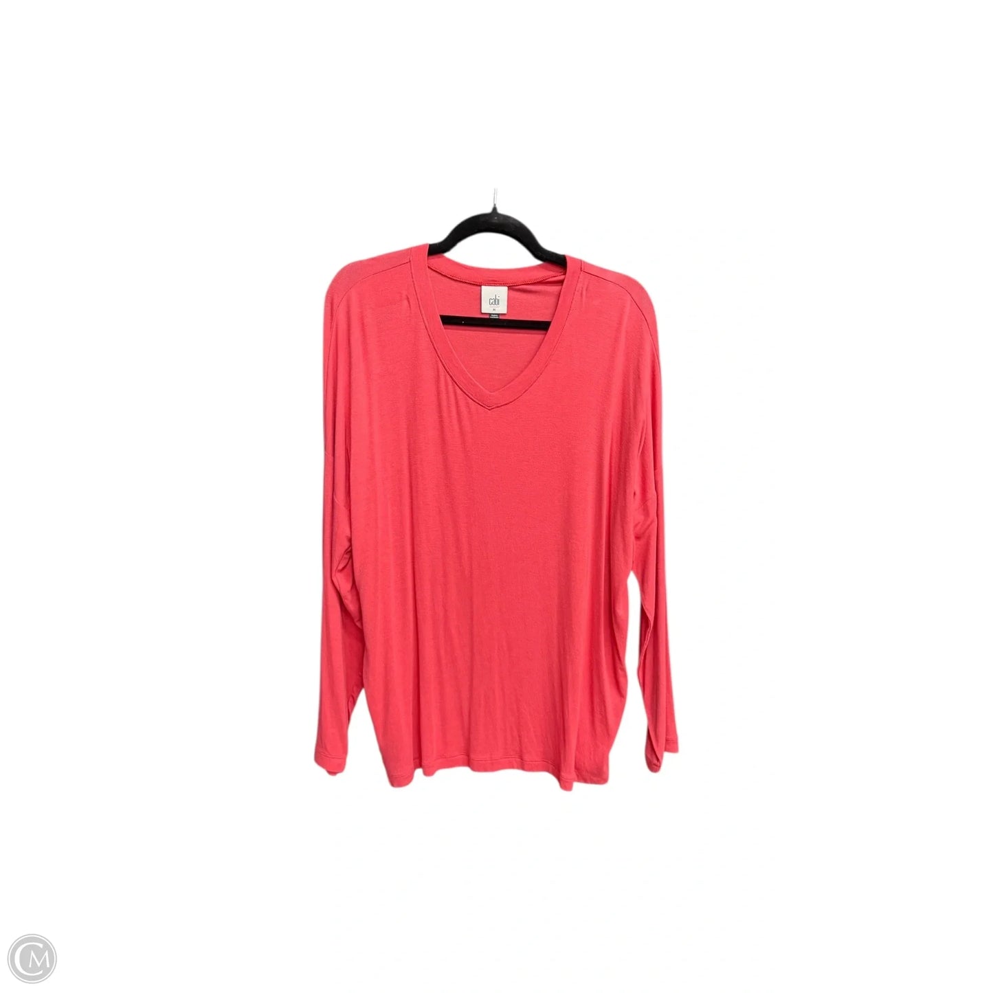Top Long Sleeve Basic By Cabi In Pink, Size: M