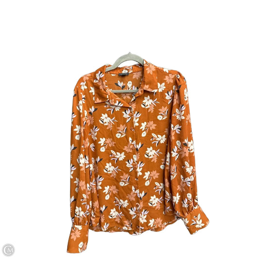 Blouse Long Sleeve By Ann Taylor In Floral Print, Size: Xl