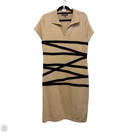 Dress Casual Midi By Adrienne Vittadini In Black & Brown, Size: M