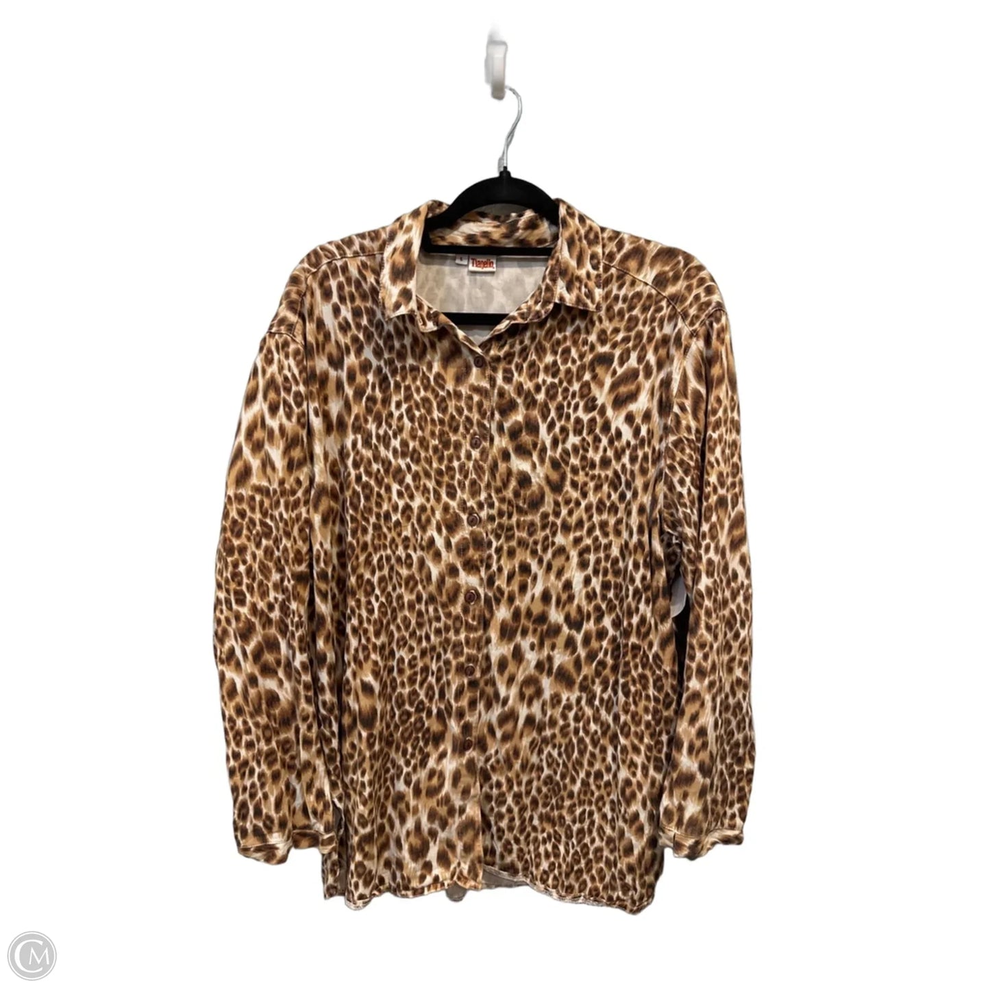 Blouse Long Sleeve By Tianello In Animal Print, Size: L