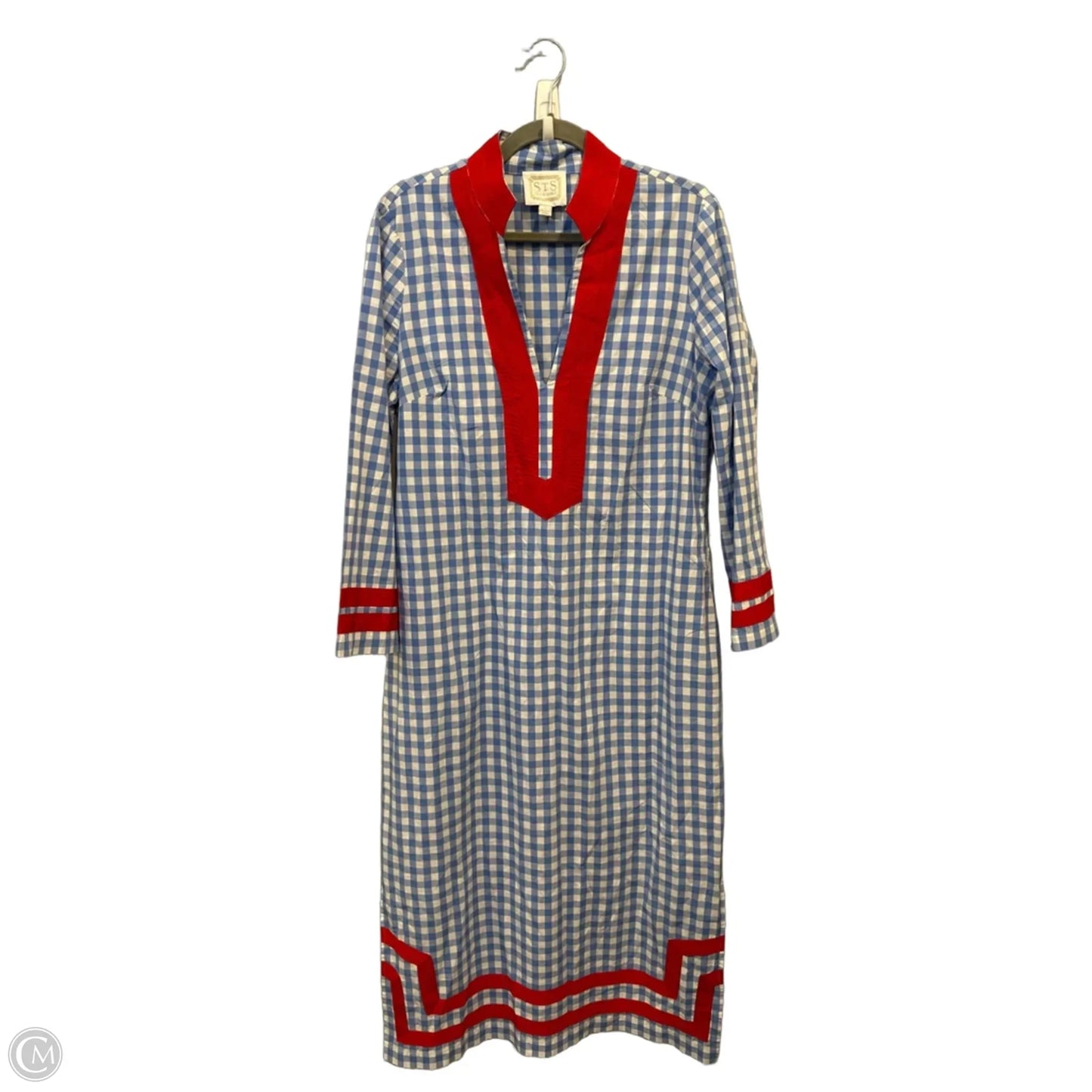 Dress Casual Maxi By Sail To Sable In Blue Red & White, Size: L