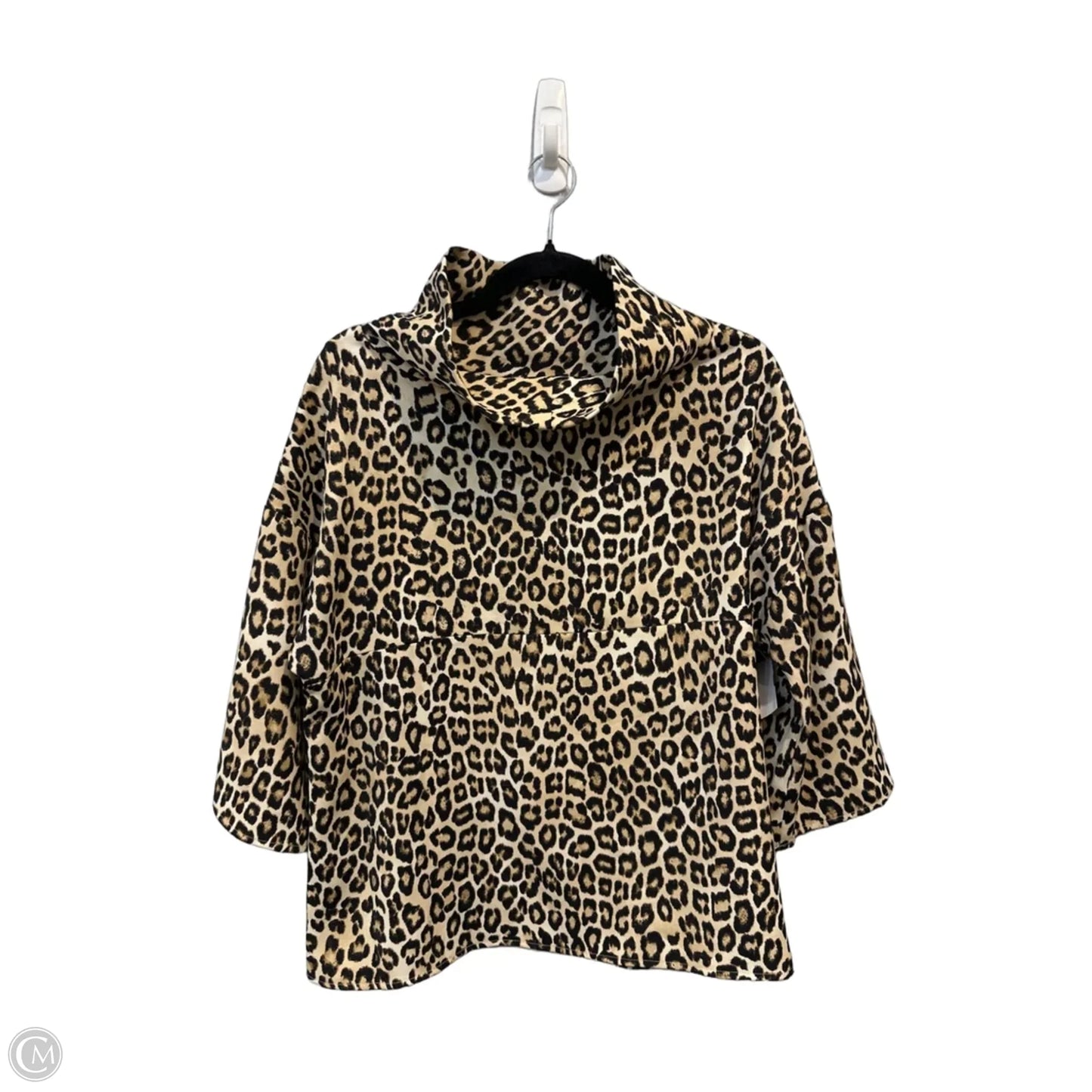Blouse Short Sleeve By Chicos In Leopard Print, Size: M