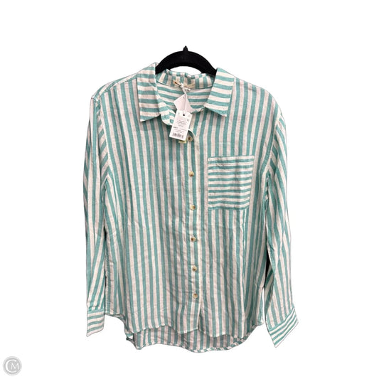 Blouse Long Sleeve By Marine Layer In Striped Pattern, Size: S