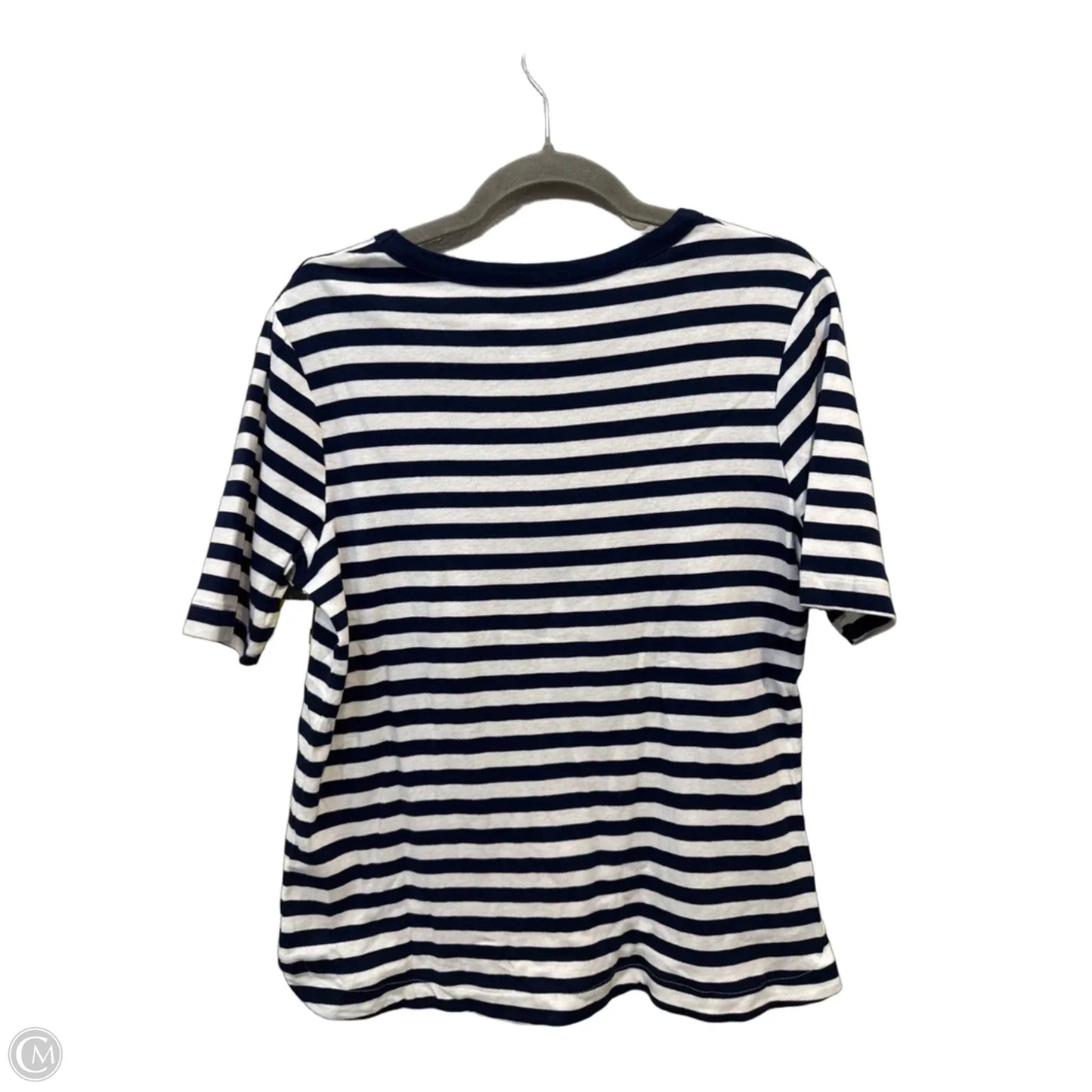 Top Short Sleeve By Croft And Barrow In Striped Pattern, Size: L