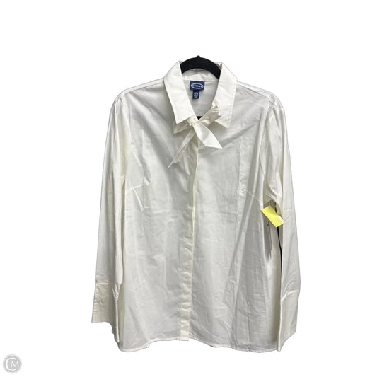 Top Long Sleeve By Scoop In White, Size: L