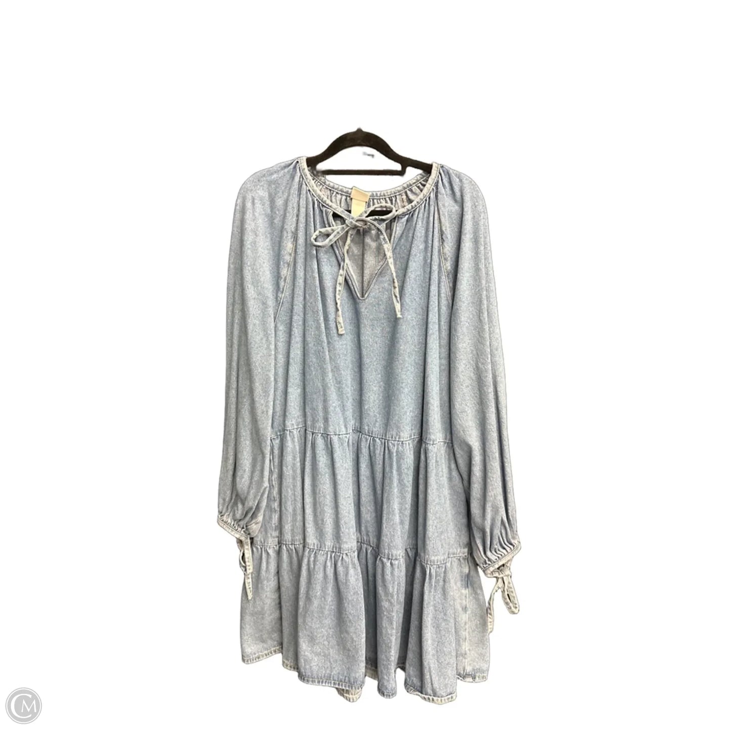Dress Casual Midi By H&m In Blue Denim, Size: L