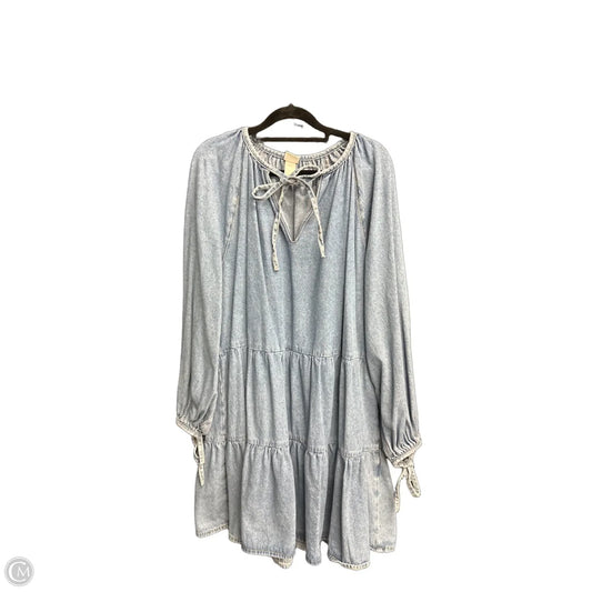 Dress Casual Midi By H&m In Blue Denim, Size: L