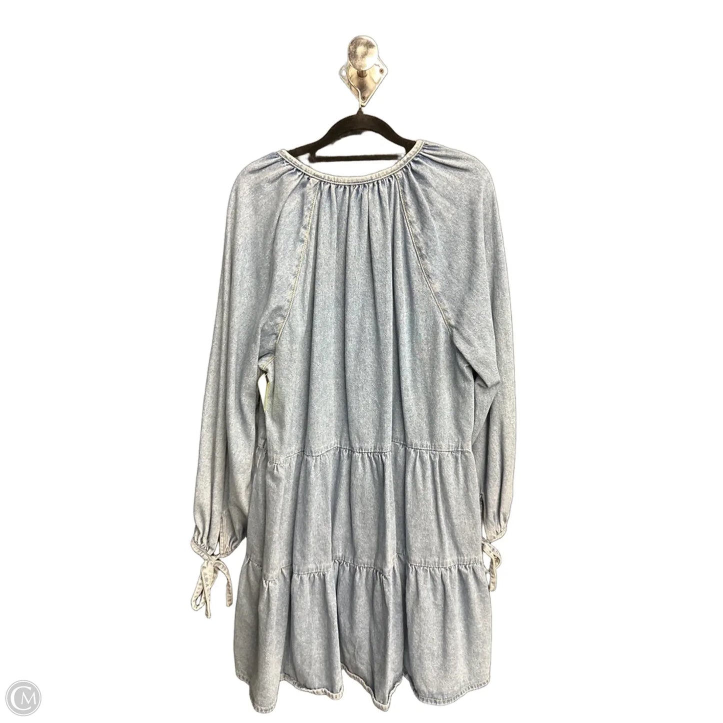 Dress Casual Midi By H&m In Blue Denim, Size: L