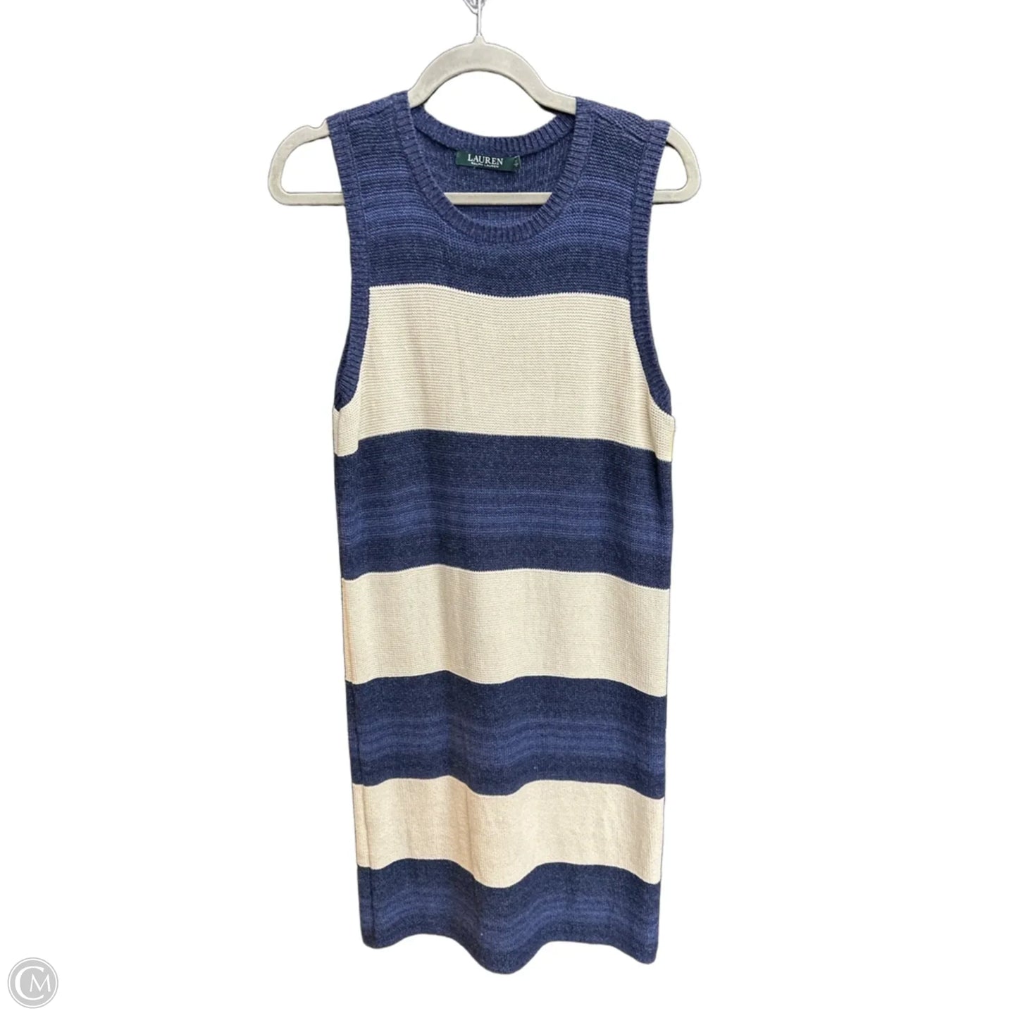 Dress Casual Midi By Lauren By Ralph Lauren In Striped Pattern, Size: M