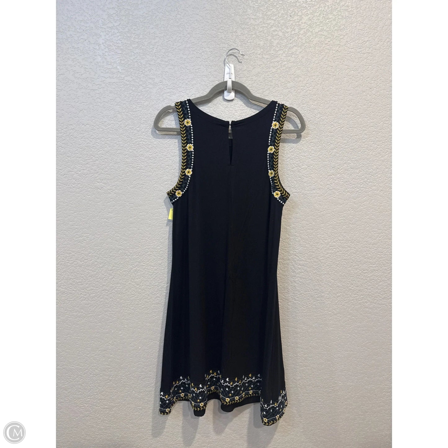 Dress Casual Midi By Loft In Black & Yellow, Size: S