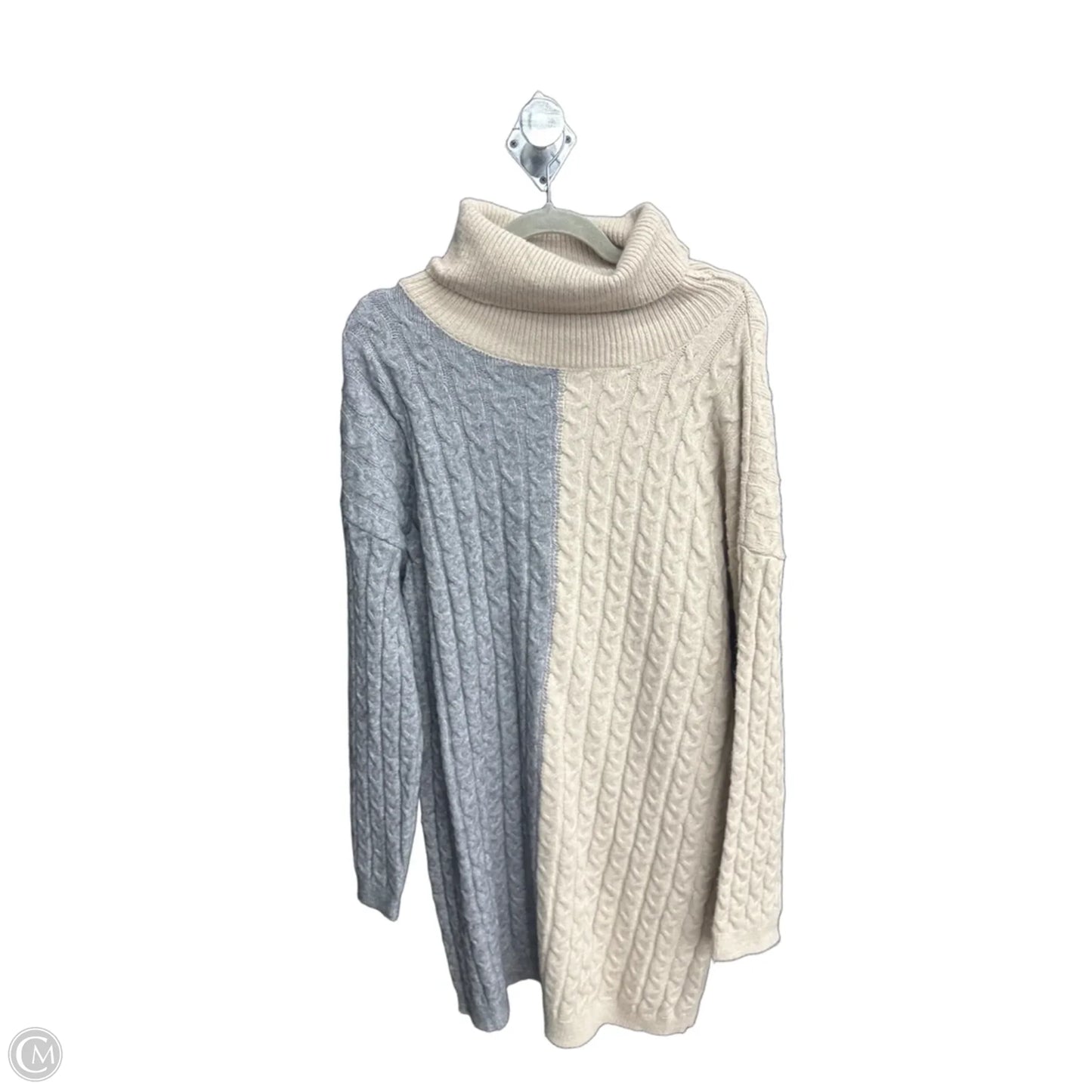 Dress Sweater By Entro In Grey & Tan, Size: L
