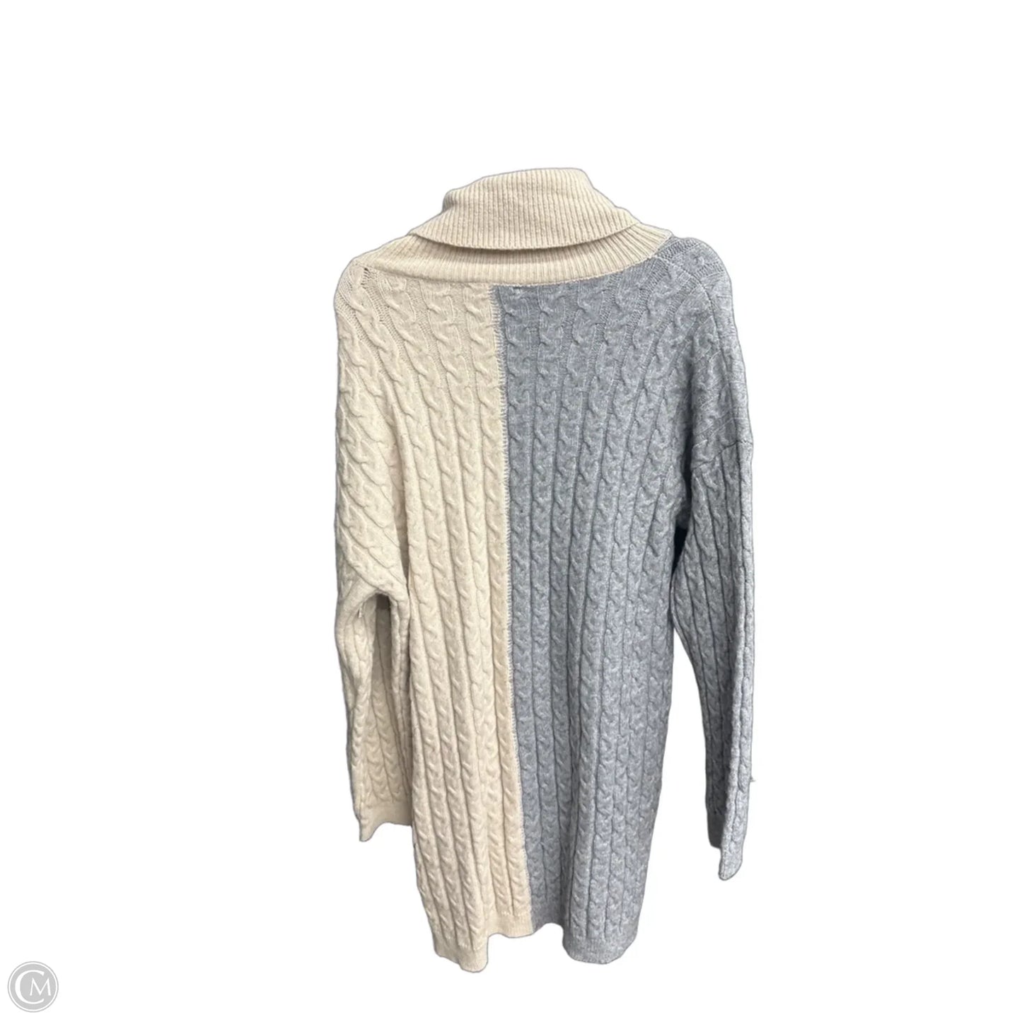 Dress Sweater By Entro In Grey & Tan, Size: L