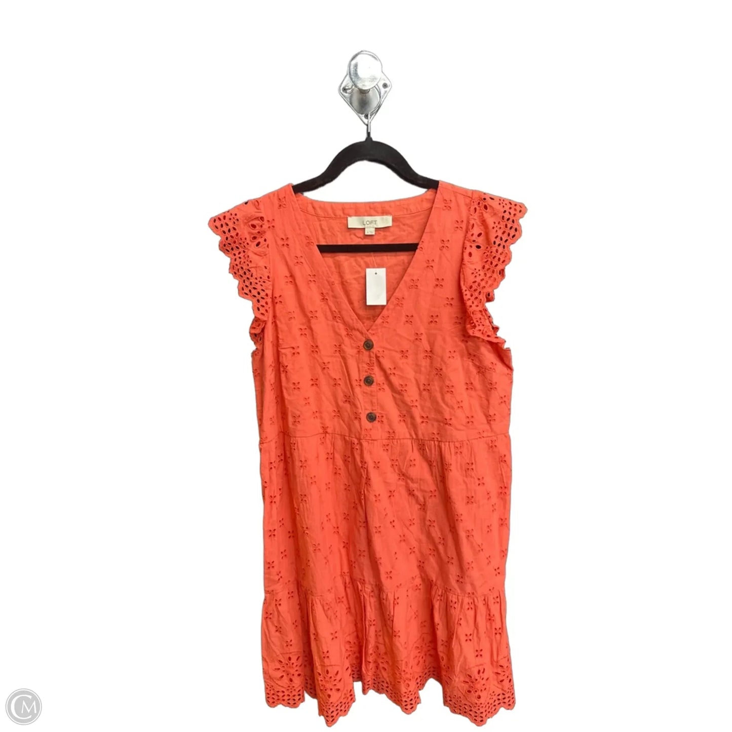Dress Casual Midi By Loft In Coral, Size: 6