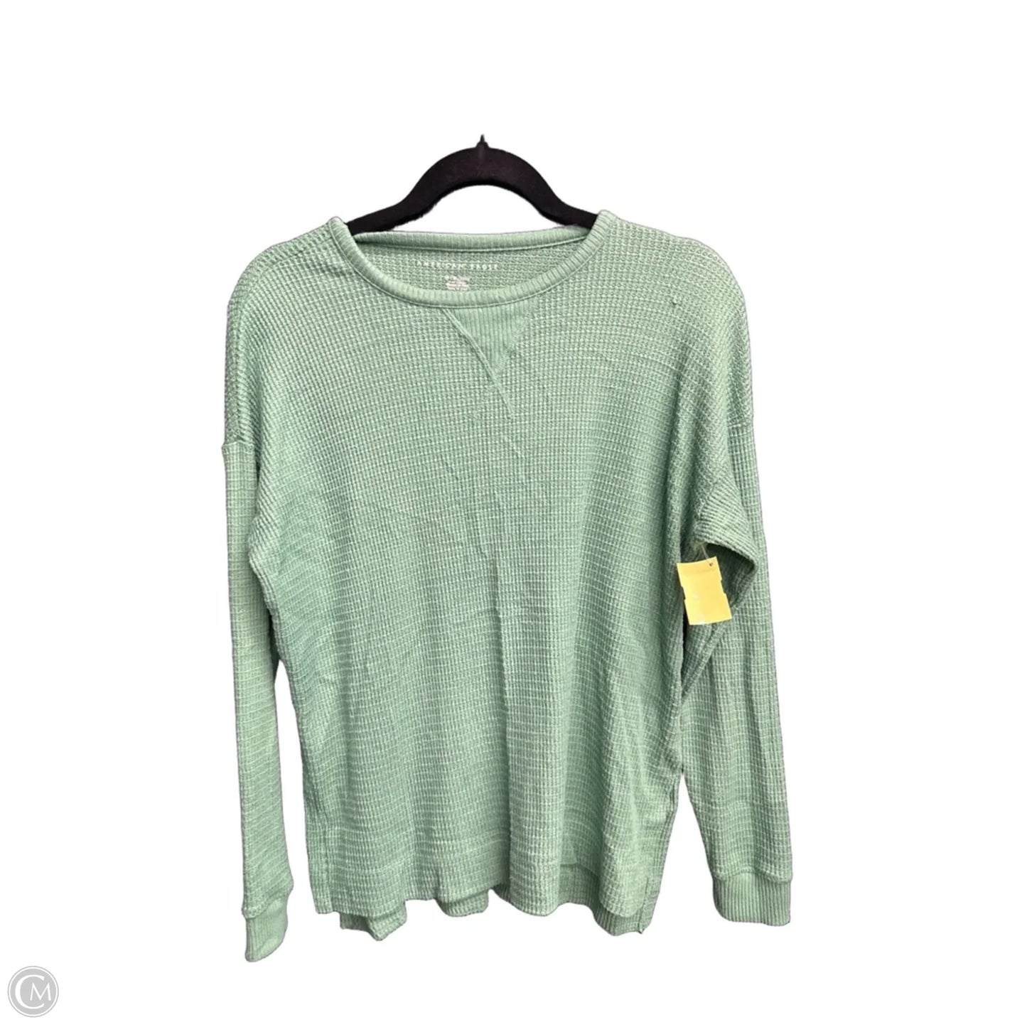 Top Long Sleeve By American Eagle In Green, Size: Xs