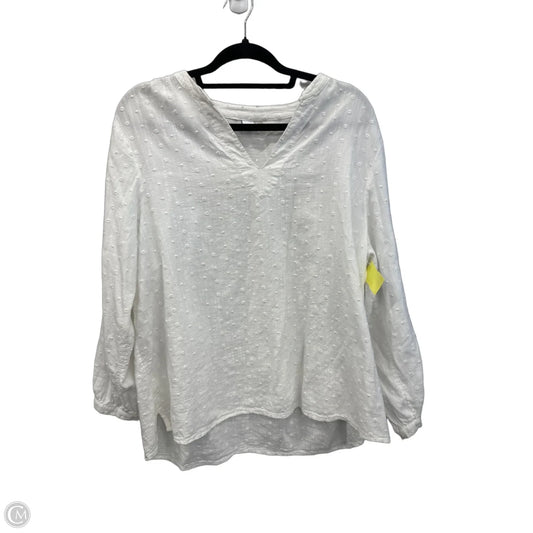 Blouse Long Sleeve By Old Navy In White, Size: L