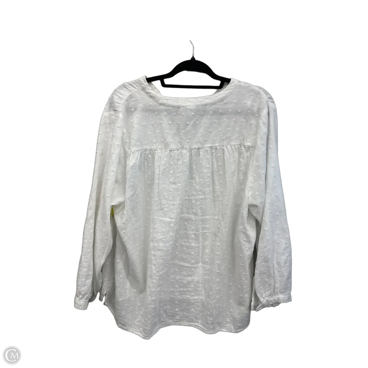 Blouse Long Sleeve By Old Navy In White, Size: L