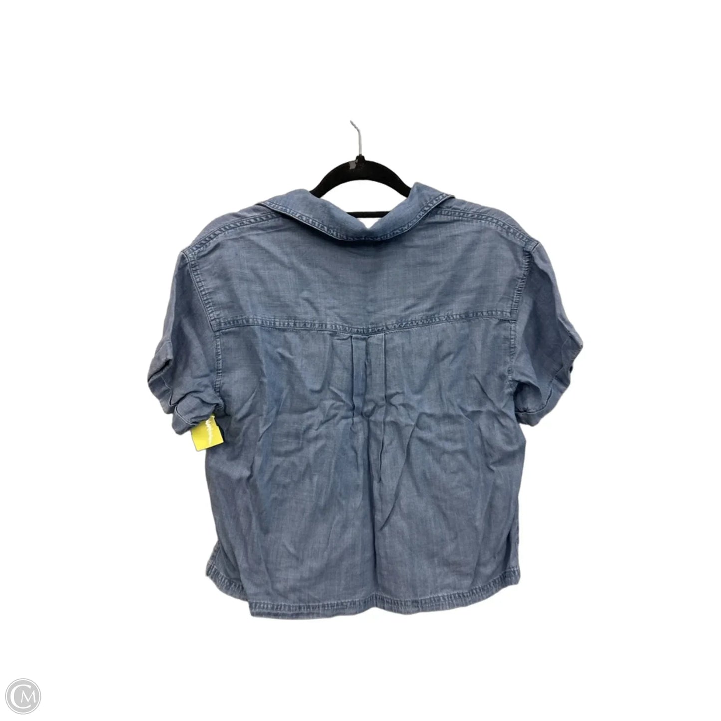 Blouse Short Sleeve By Splendid In Blue Denim, Size: Xs