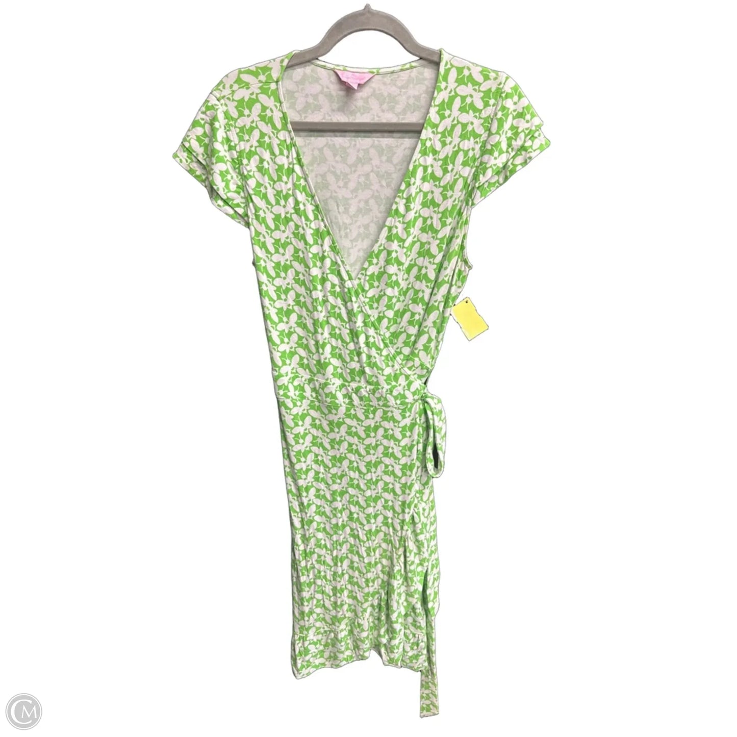 Dress Designer By Lilly Pulitzer In Green & White, Size: L