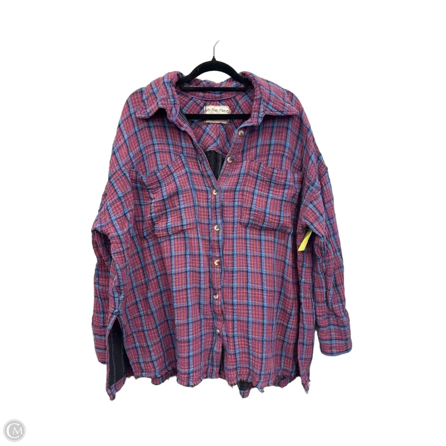 Top Long Sleeve By We The Free In Plaid Pattern, Size: M