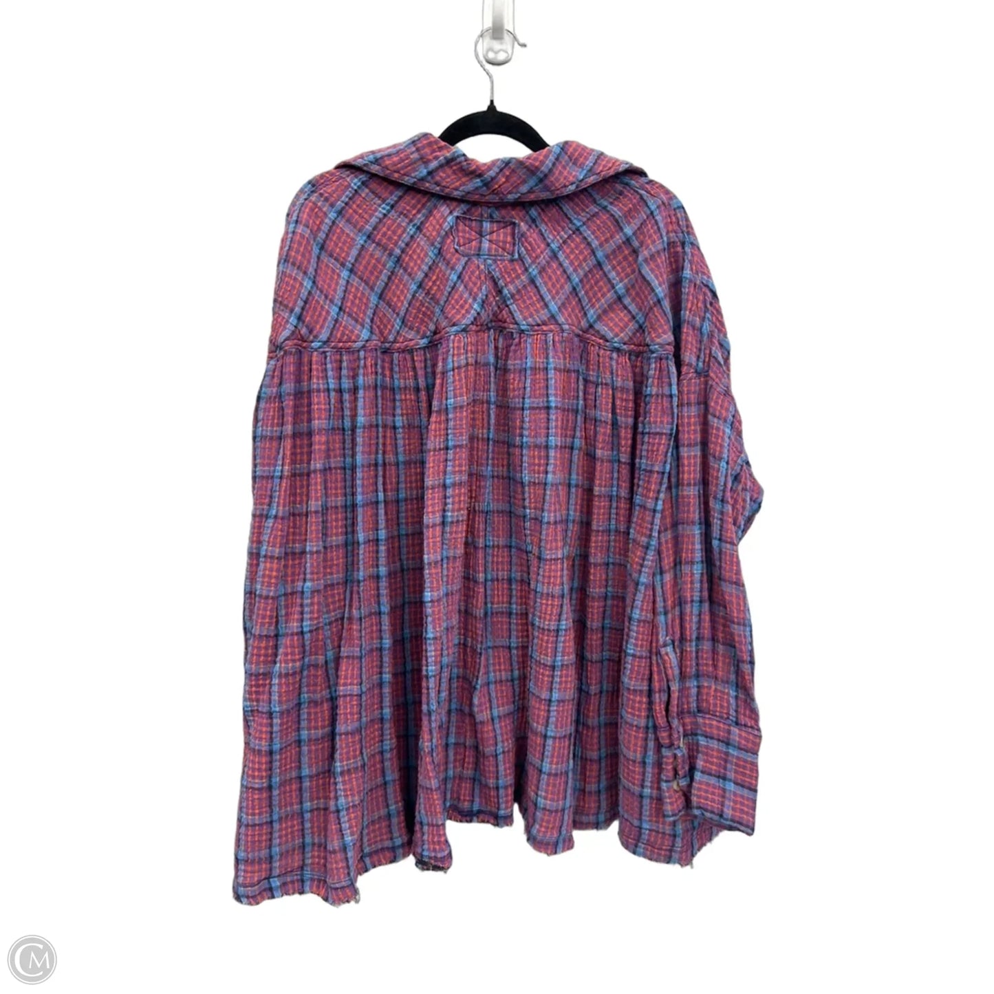Top Long Sleeve By We The Free In Plaid Pattern, Size: M