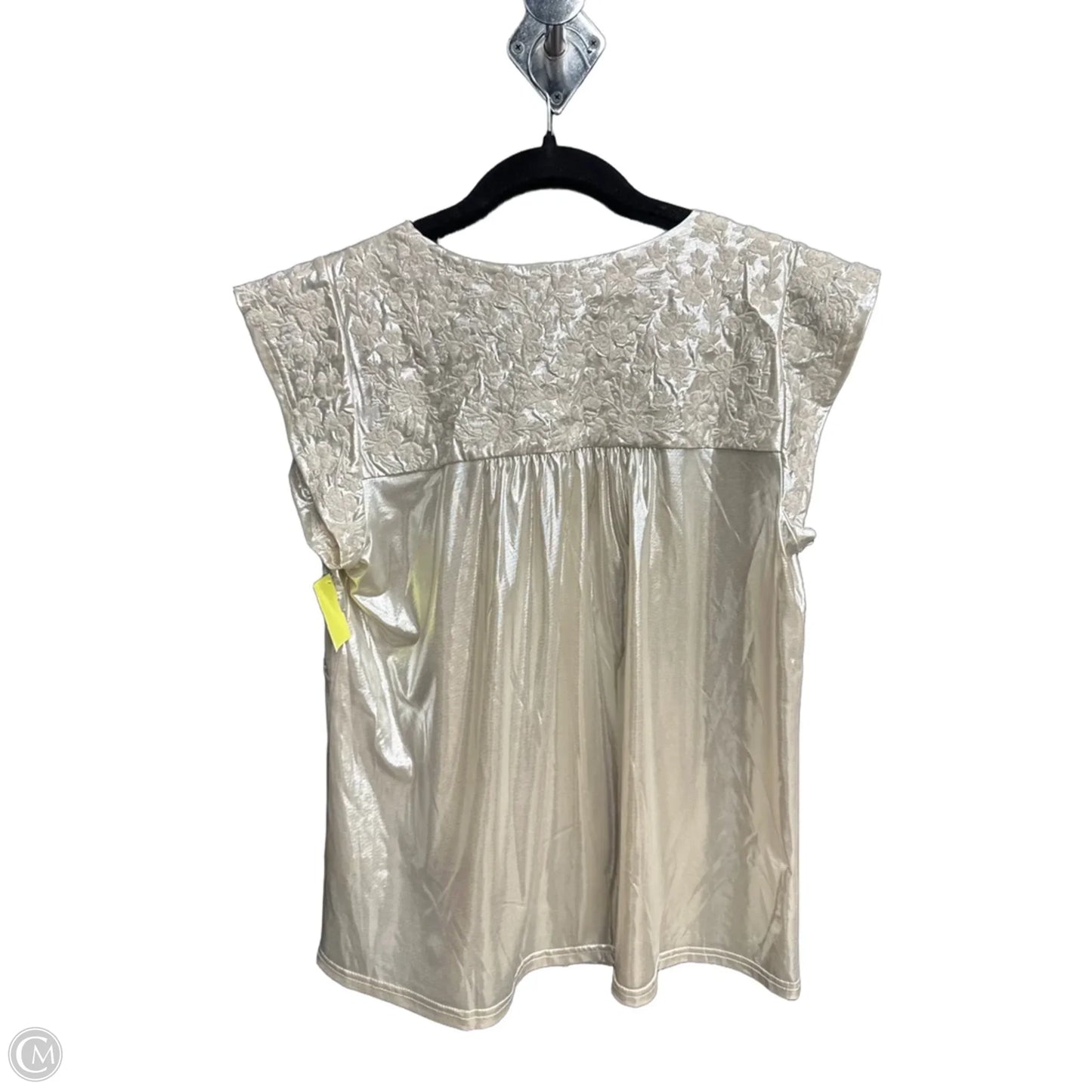 Top Sleeveless By Savanna Jane In Silver, Size: S