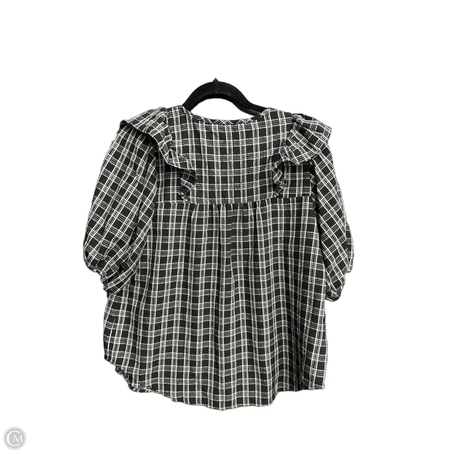 Blouse Long Sleeve By Loft In Plaid Pattern, Size: S