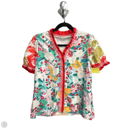 Blouse Short Sleeve By Clothes Mentor In Multi-colored, Size: M