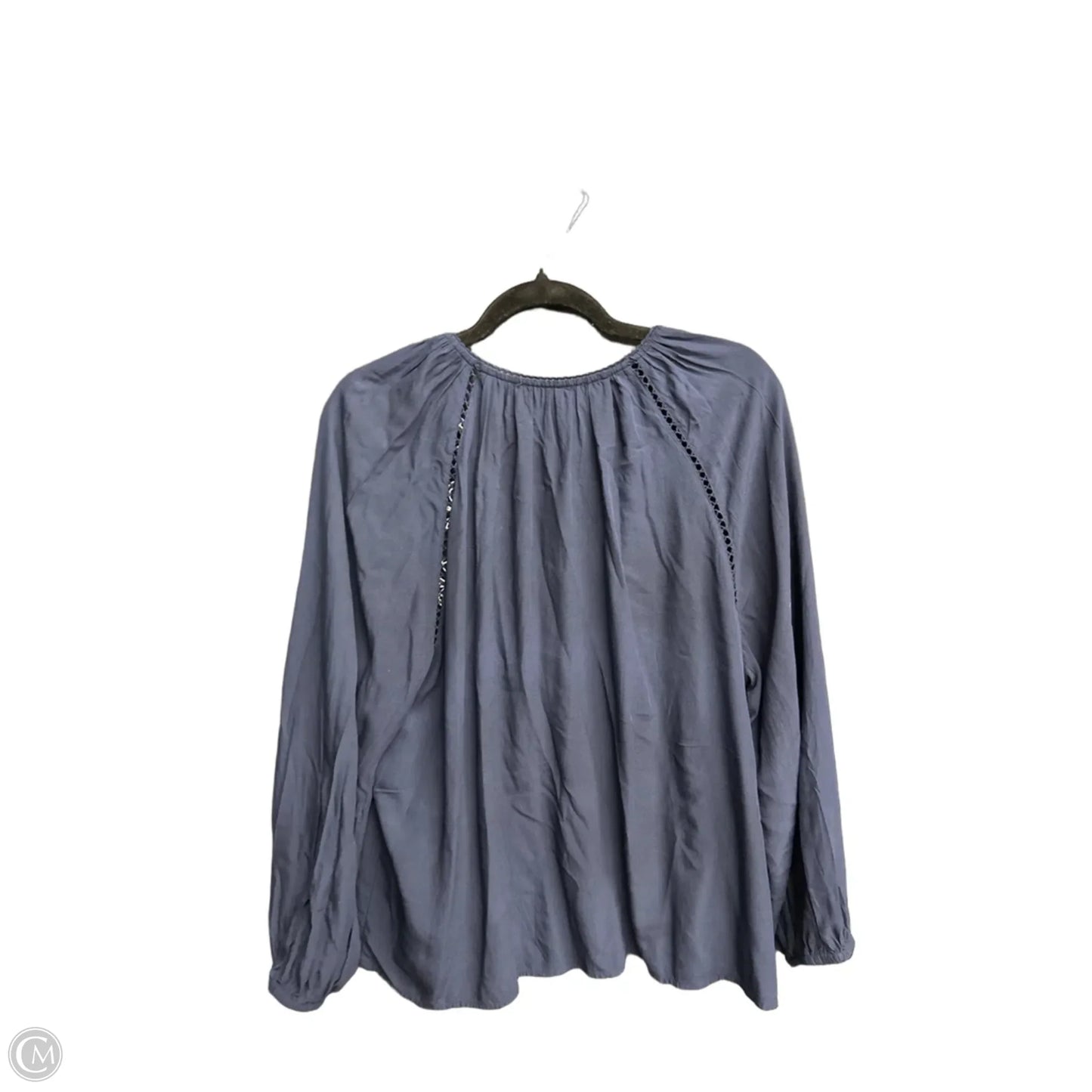 Blouse Long Sleeve By Loft In Navy, Size: Xl
