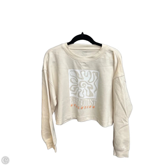 Athletic Top Long Sleeve Crewneck By Old Navy In Cream, Size: M