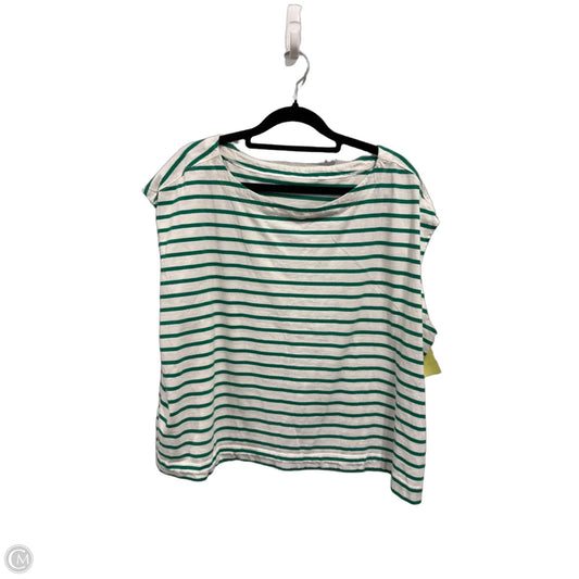 Top Sleeveless By Old Navy In Green & White, Size: 2x