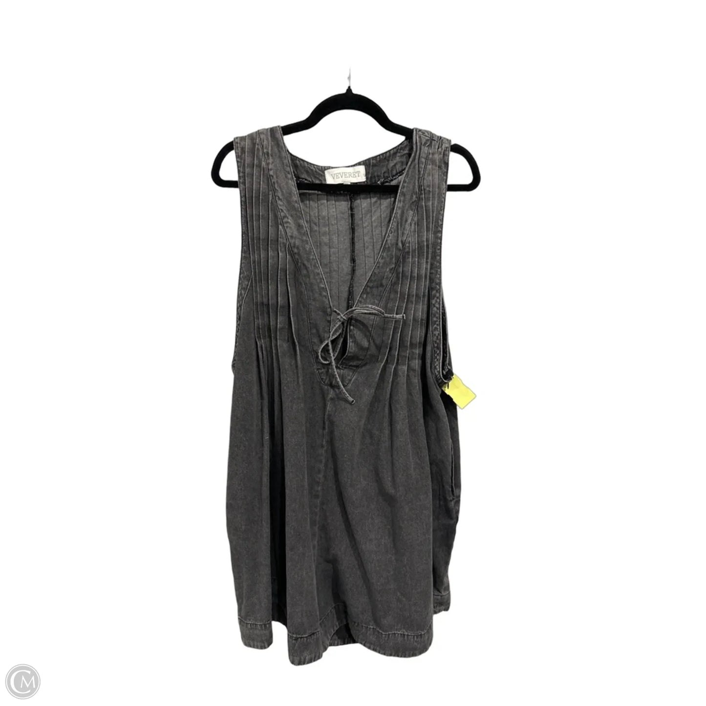 Romper By Veveret In Black Denim, Size: 2x