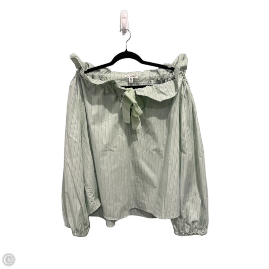 Top Long Sleeve By Free Assembly In Blue & Green, Size: Xxl