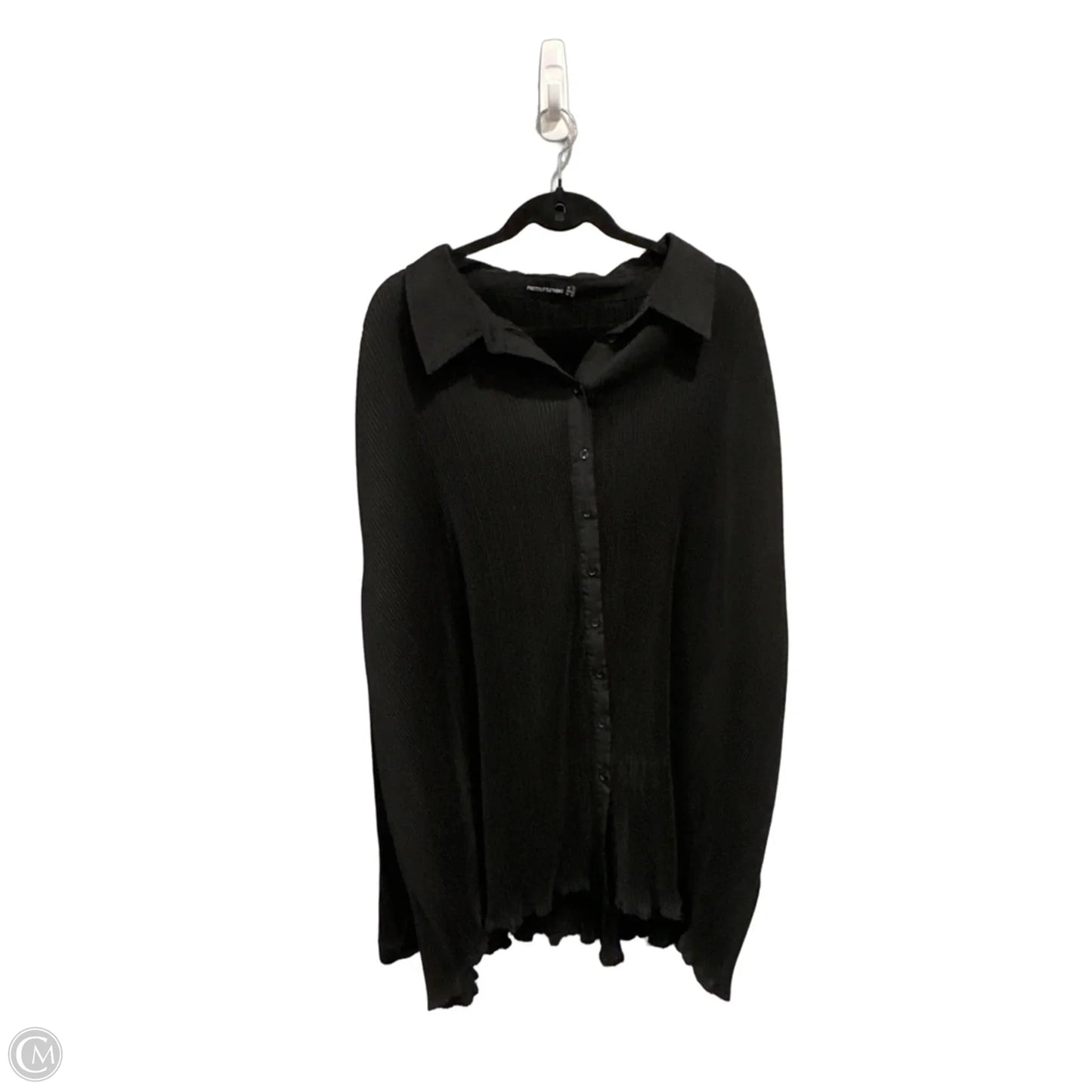 Top Long Sleeve By Pretty Little Thing In Black, Size: 2x
